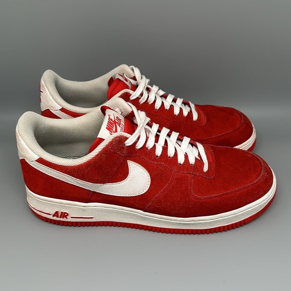 Nike Air Force '07 University Red Suede Shoes Men's Sz